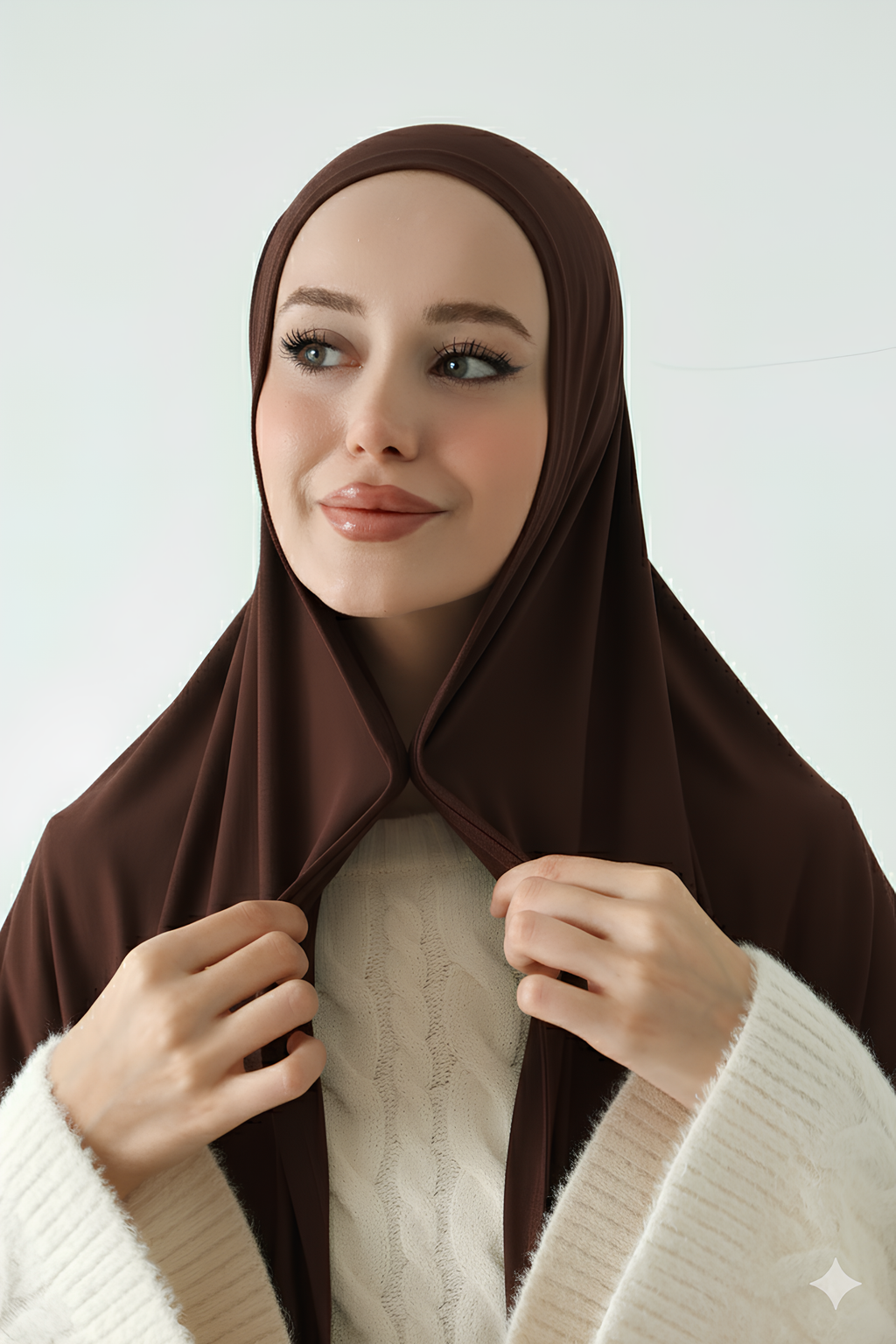 Mıknatıslı Bambu Penye Şal - Acı Kahve