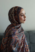 Indian Silk Shawl with Flowers Pattern