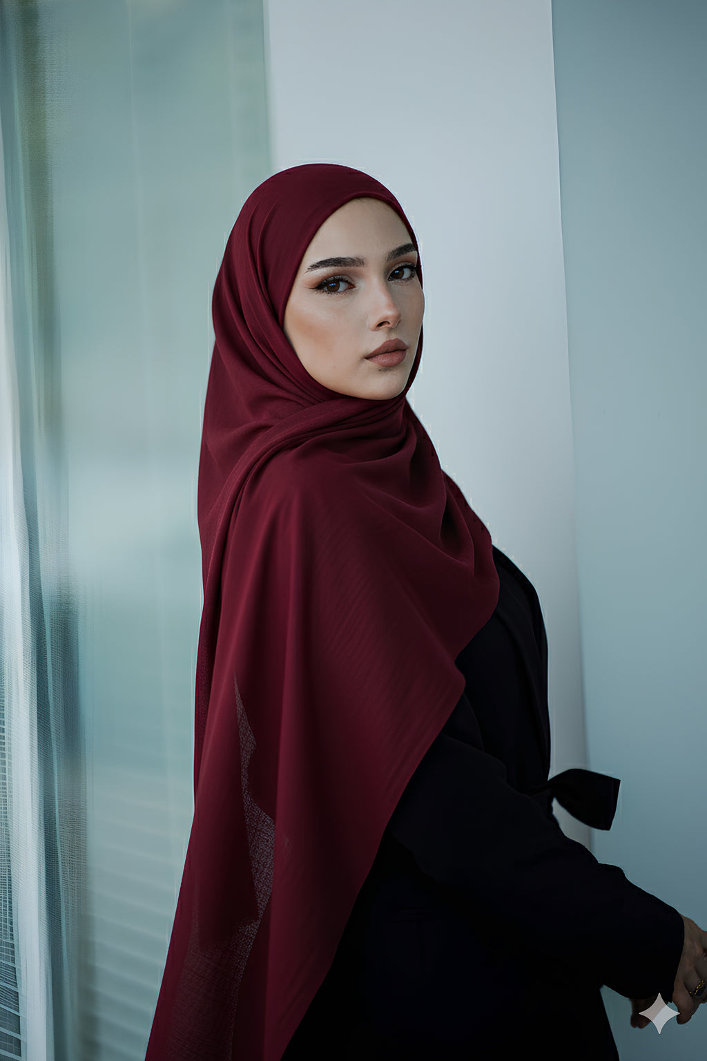 Natural Bamboo Shawl - Burgundy