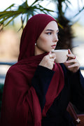 Natural Bamboo Shawl - Burgundy