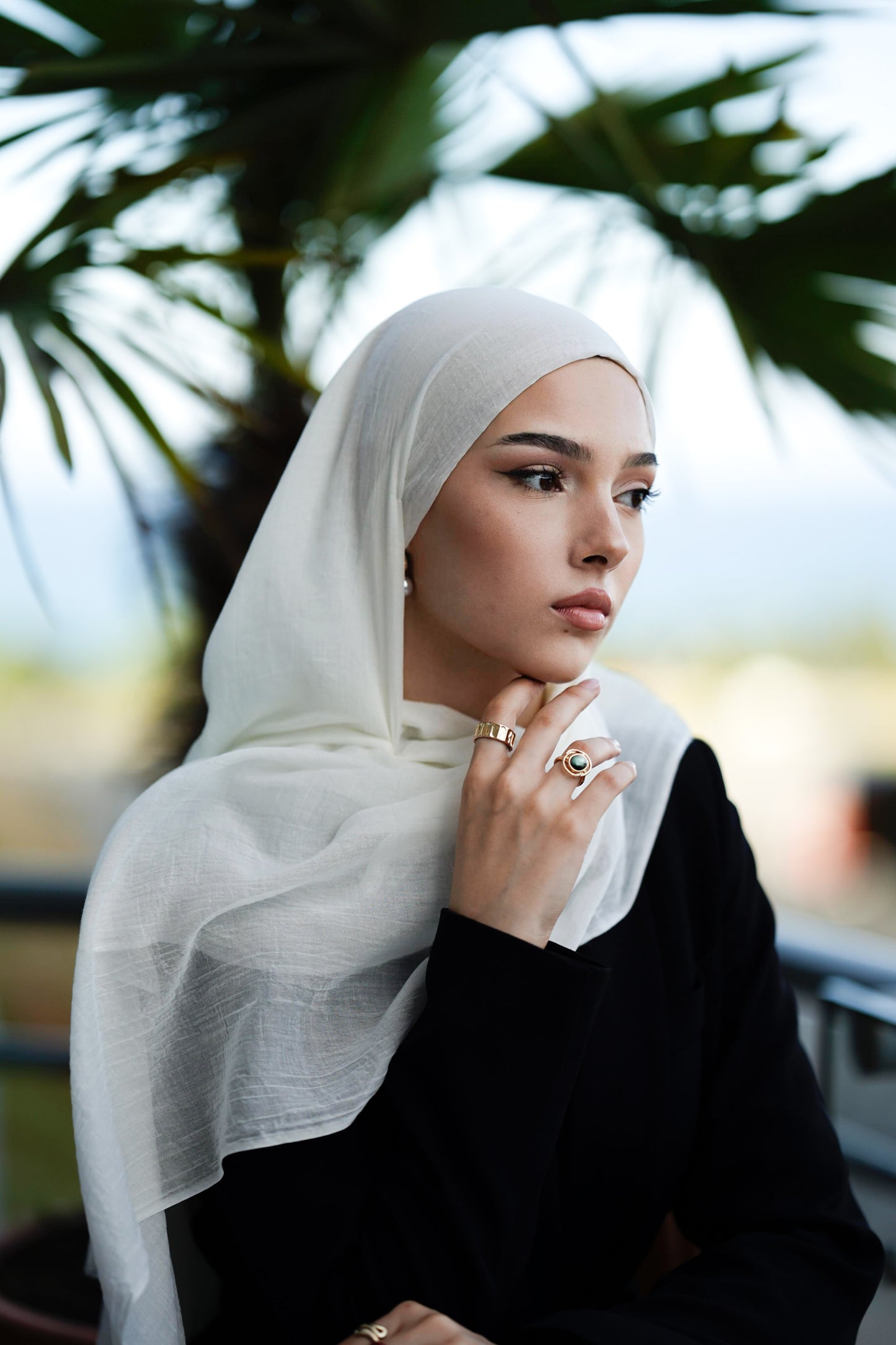 Doğal Bambu Şal - Kırık Beyaz