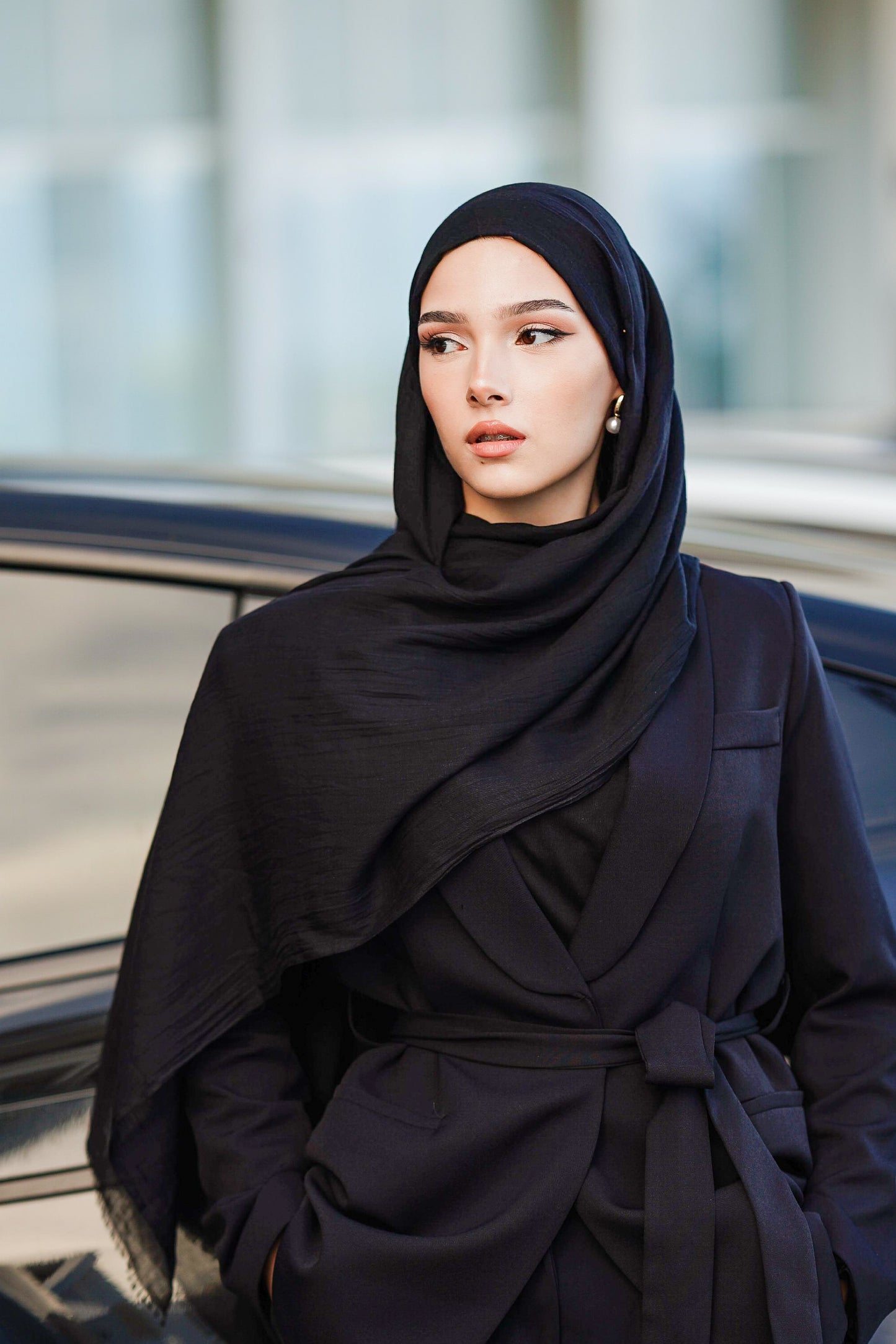 Doğal Bambu Şal - Siyah