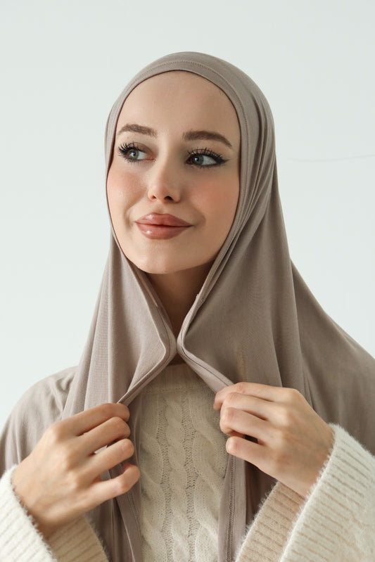 Mıknatıslı Bambu Penye Şal - Taş Rengi