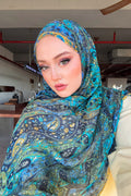 Indian Silk Shawl Dream Pattern Mustard & Brown
