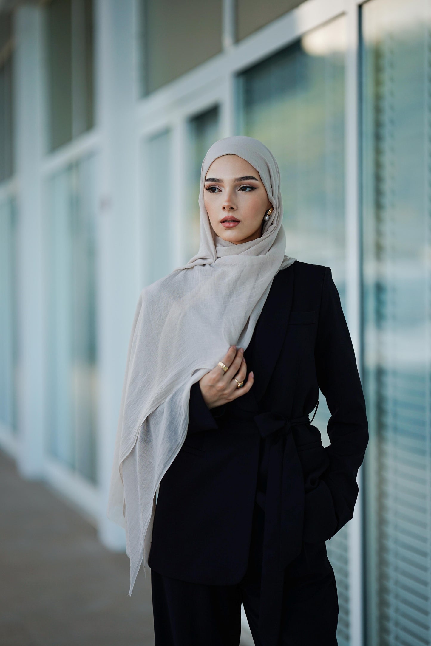 Doğal Bambu Şal - Taş Rengi