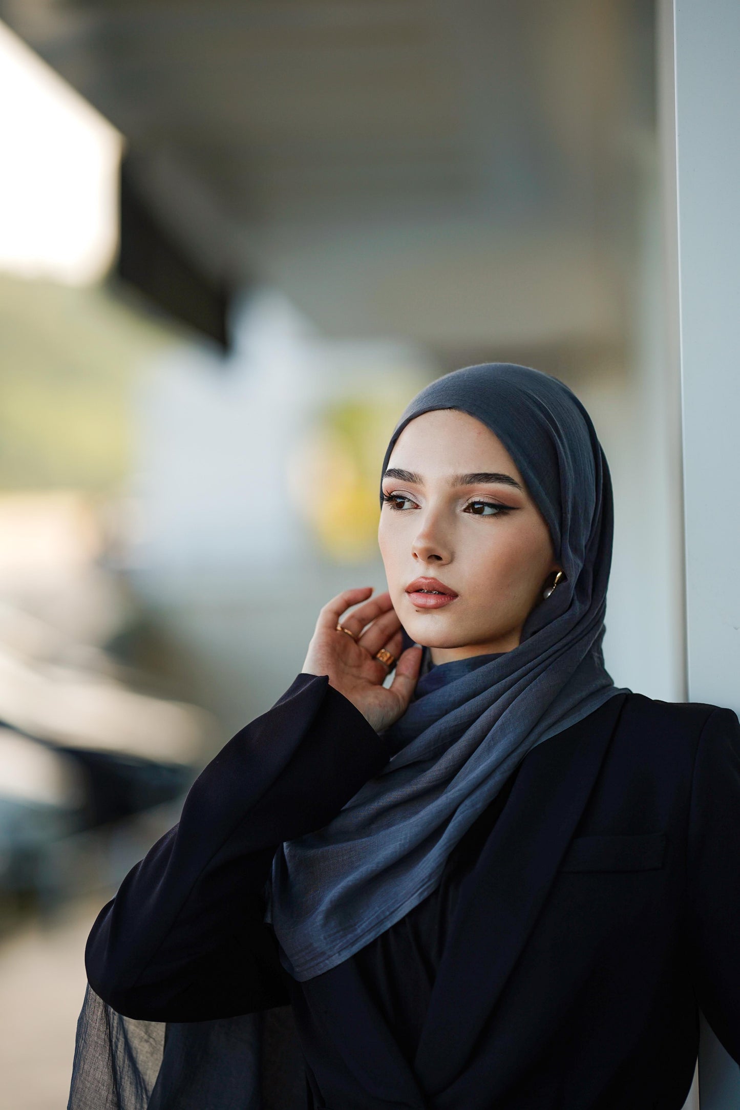 Doğal Bambu Şal - Füme(Antrasit)