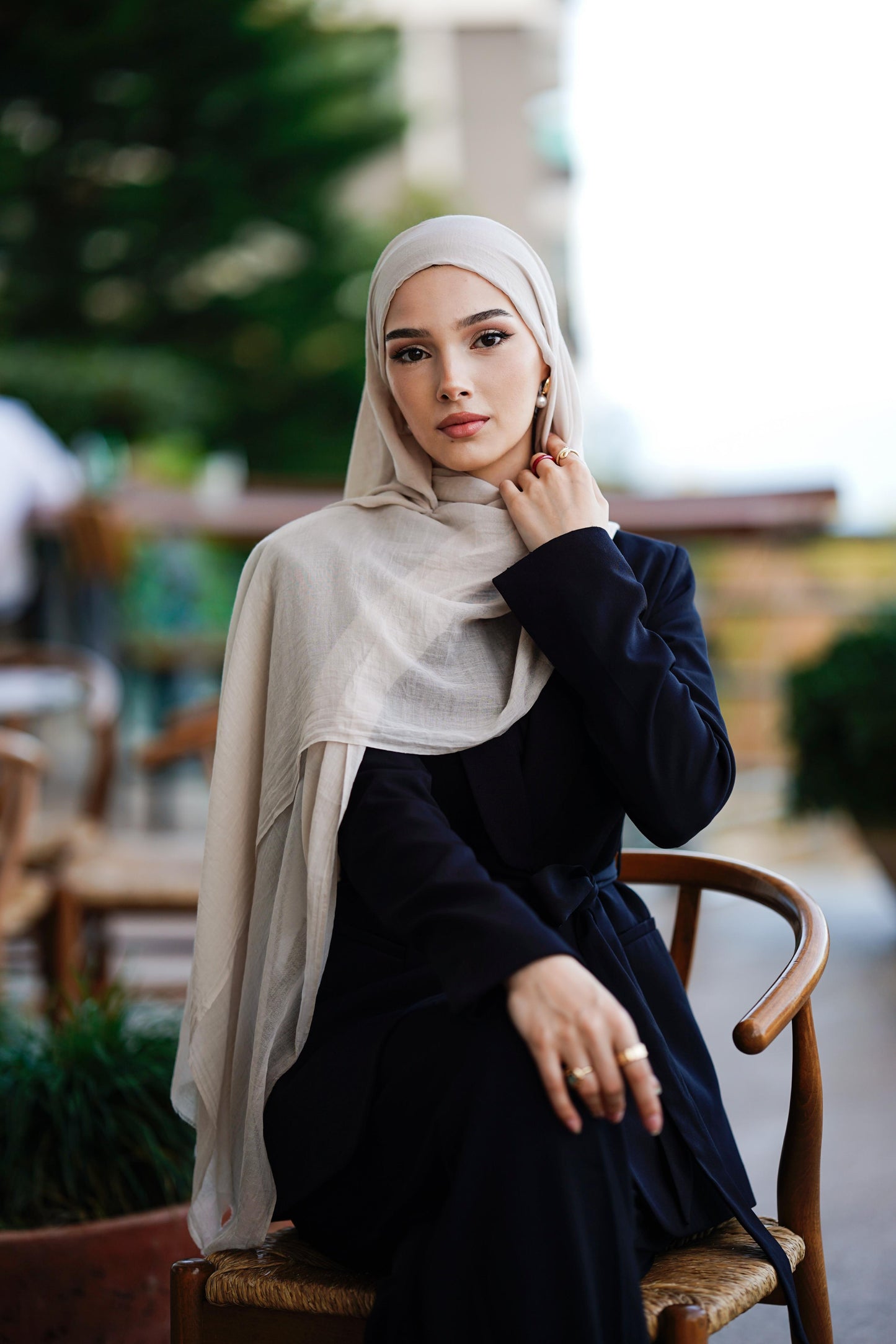 Doğal Bambu Şal - Taş Rengi