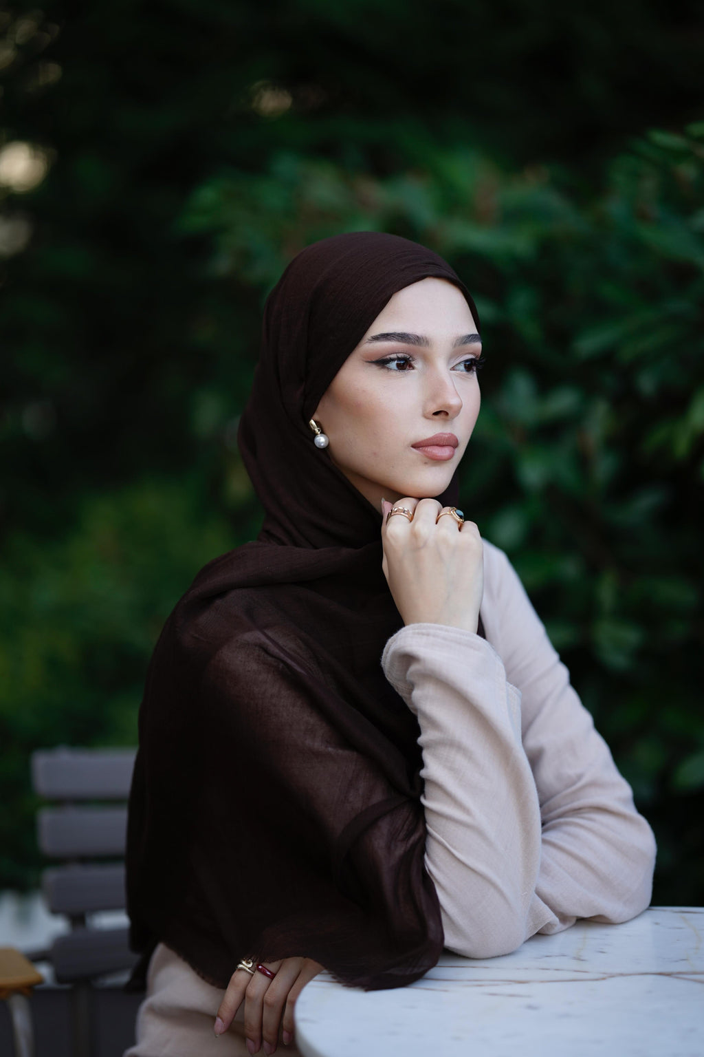 Natural Bamboo Shawl - Dark Brown