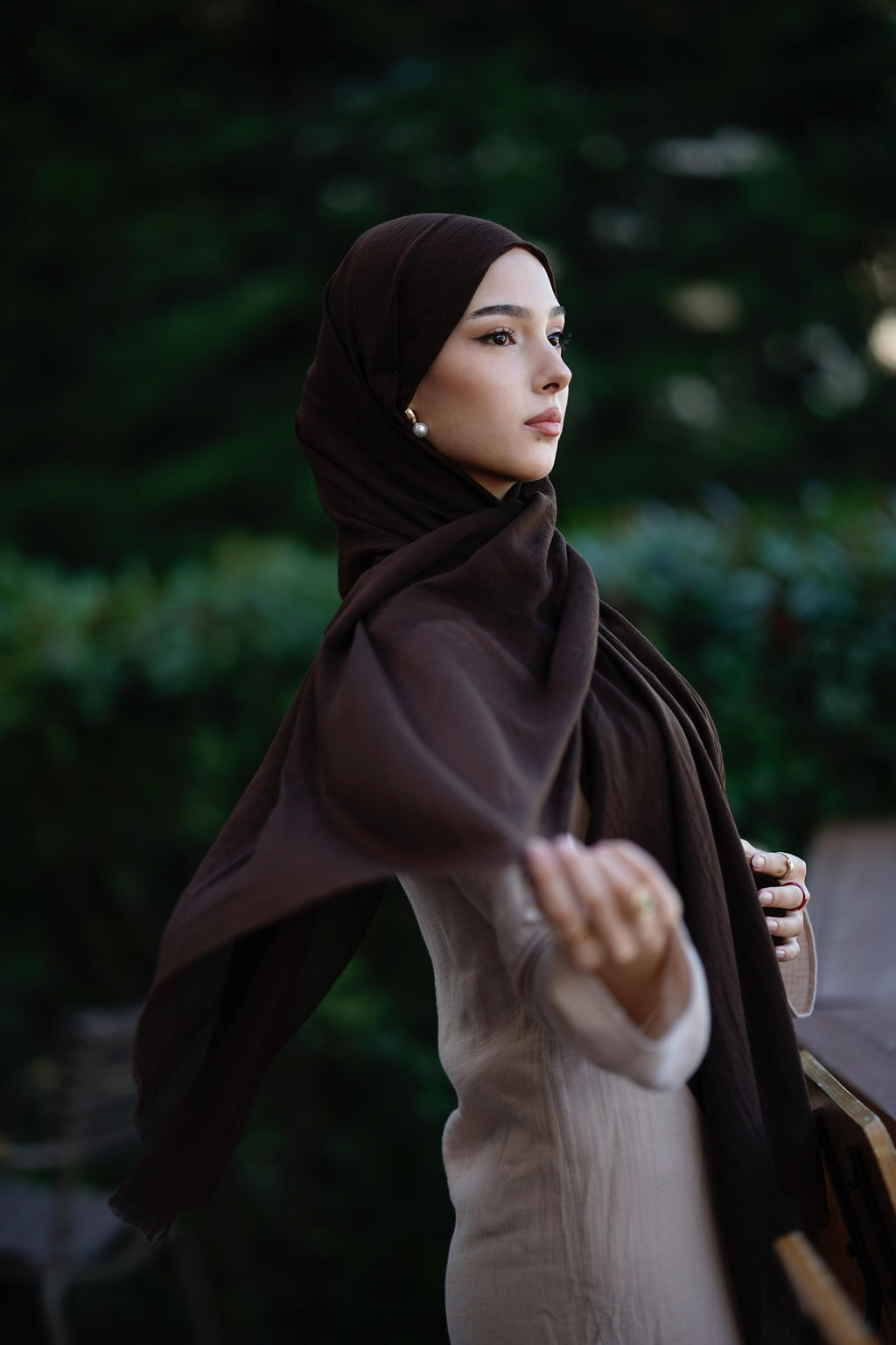 Natural Bamboo Shawl - Dark Brown