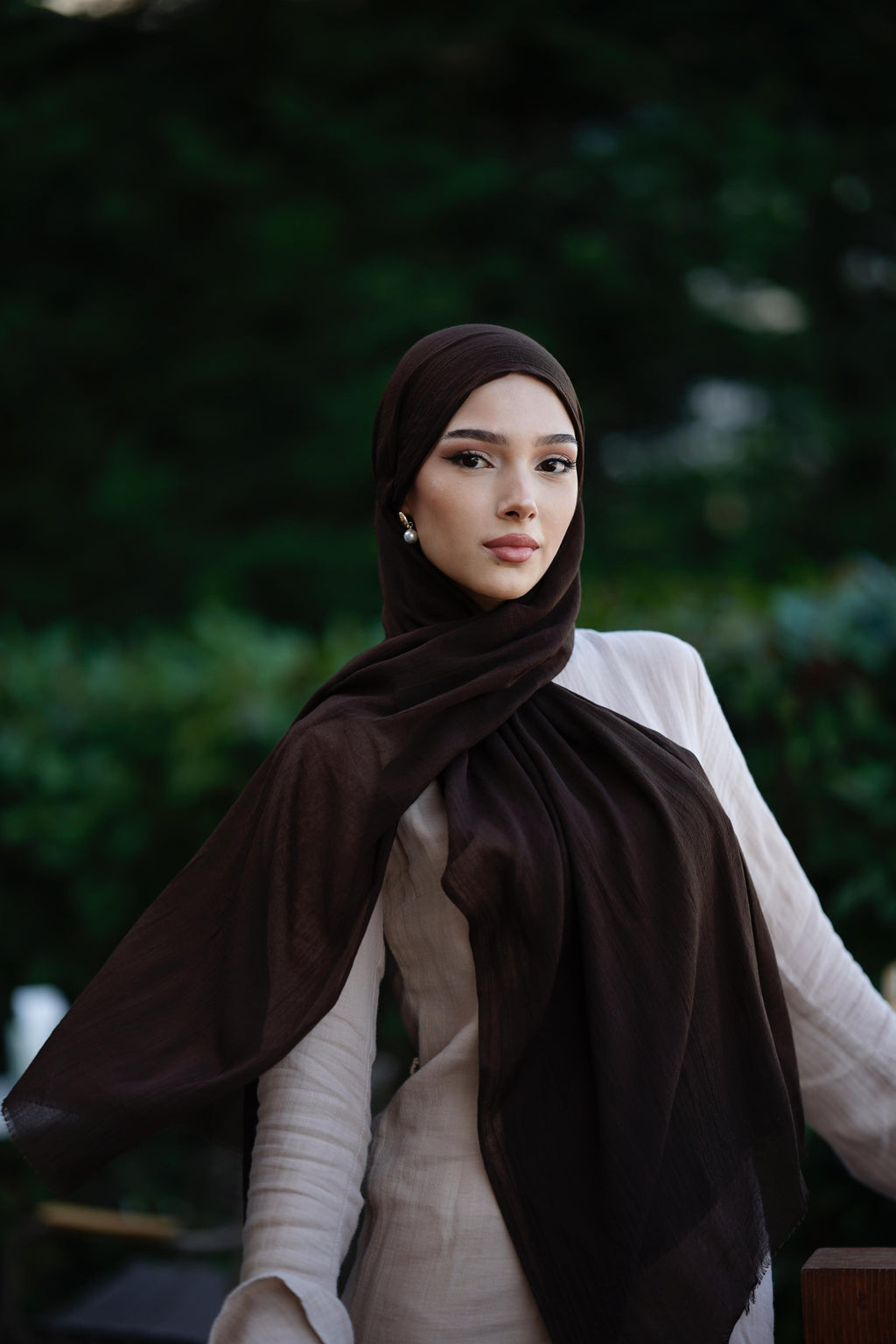 Natural Bamboo Shawl - Dark Brown